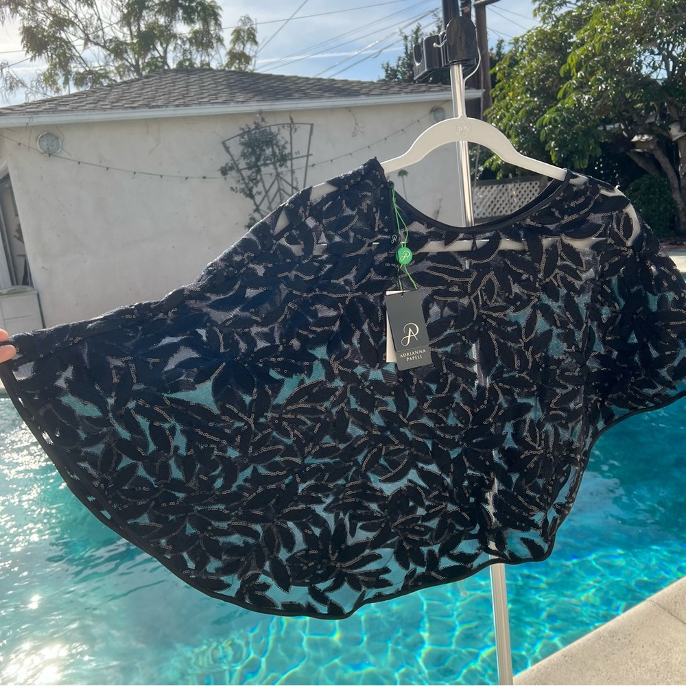Adriana Papell sequin cape